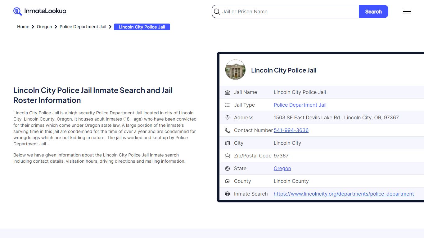 Lincoln City Police Jail Inmate Search, Jail Roster, Bookings, Arrests ...