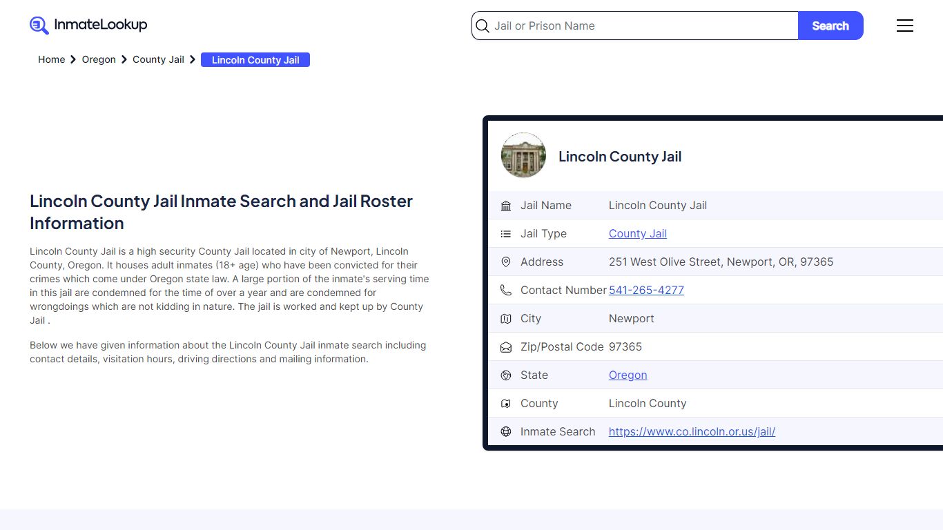 Lincoln County Jail (OR) Inmate Search Oregon - Inmate Lookup